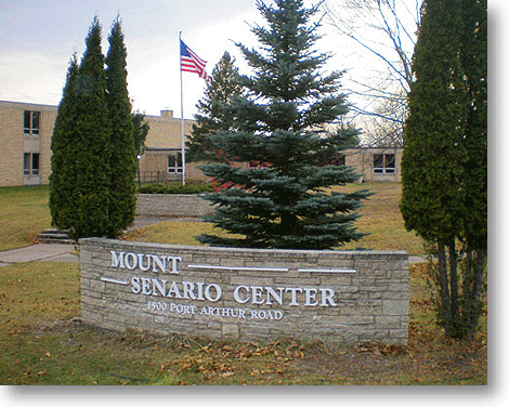 Mount Senario Center entrance sign, 1500 Port Arthur Road, Ladysmith, Wisconsin